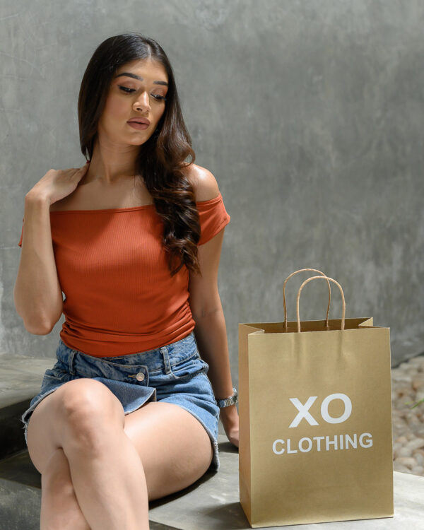 LUXE TWO-WAY TREND OFF-SHOLDER TOP - Dust Orange - Image 5