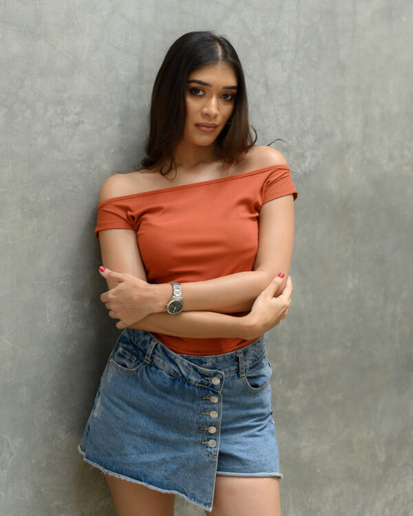 LUXE TWO-WAY TREND OFF-SHOLDER TOP - Dust Orange - Image 7