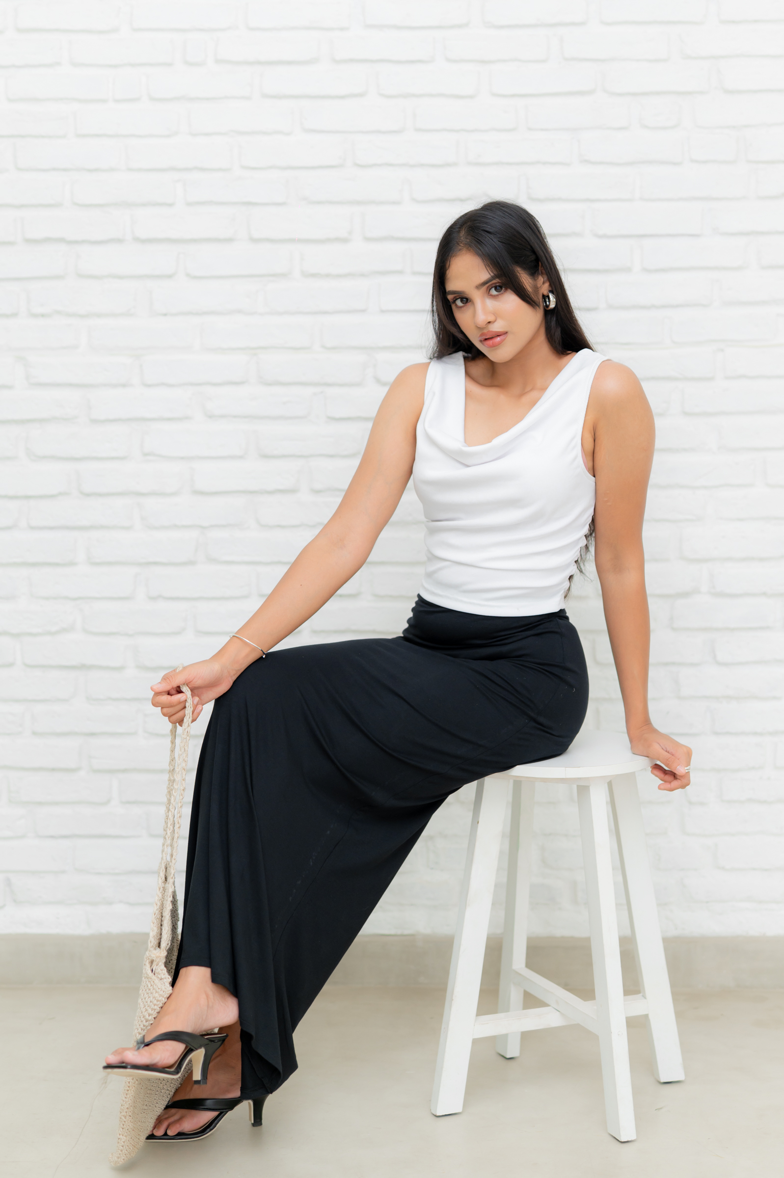 ALOURA COWL NECK TOP - WHITE - Image 5