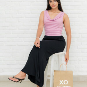 ALOURA COWL NECK TOP - COTTON CANDY