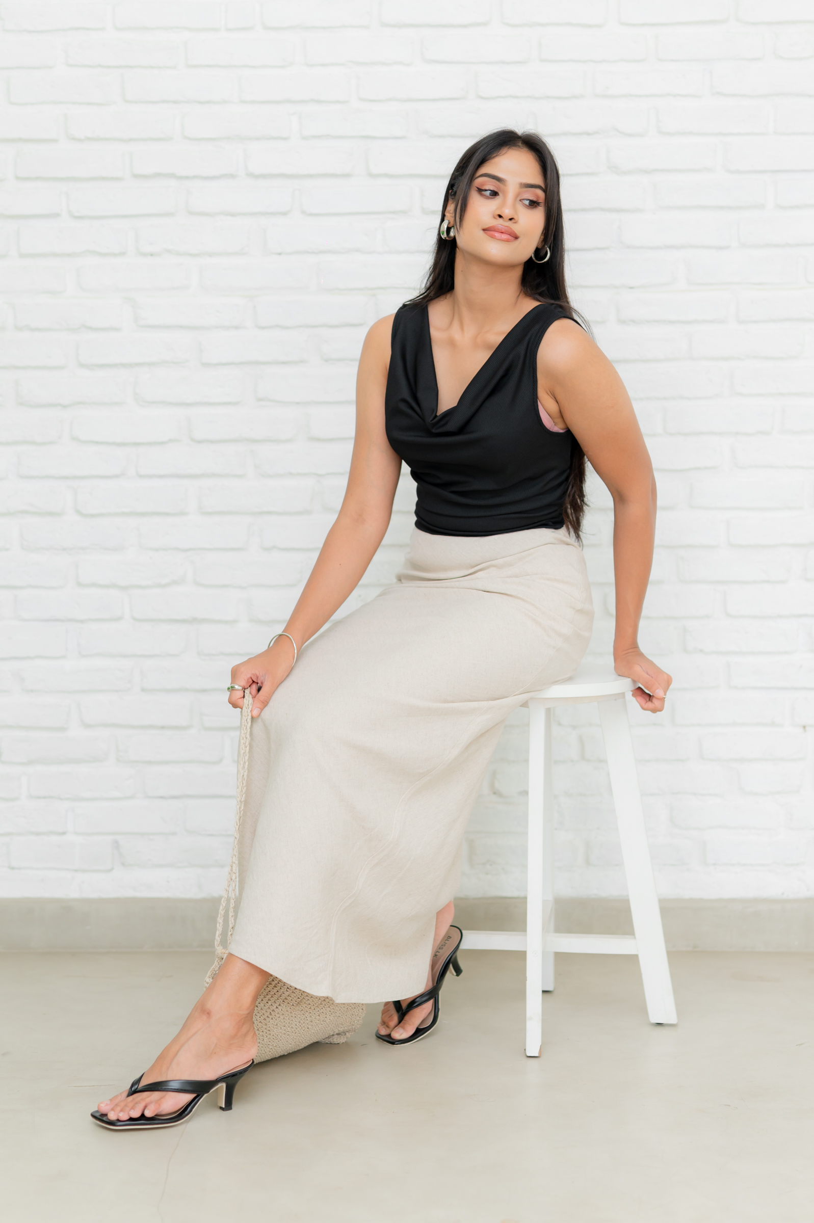 ALOURA COWL NECK TOP - BLACK - Image 10