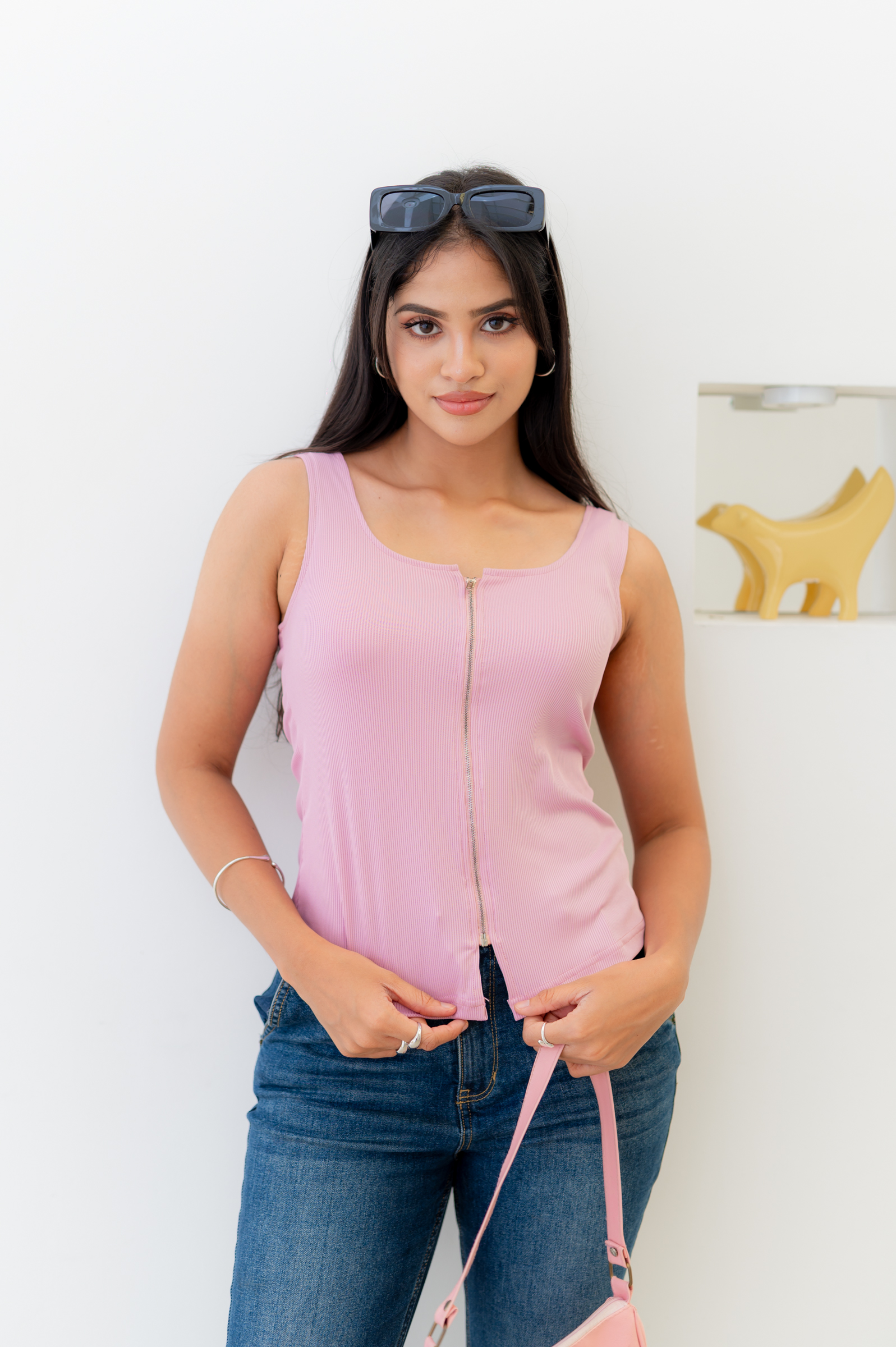 NOIRE ZIP-UP TOP - COTTON CANDY - Image 3