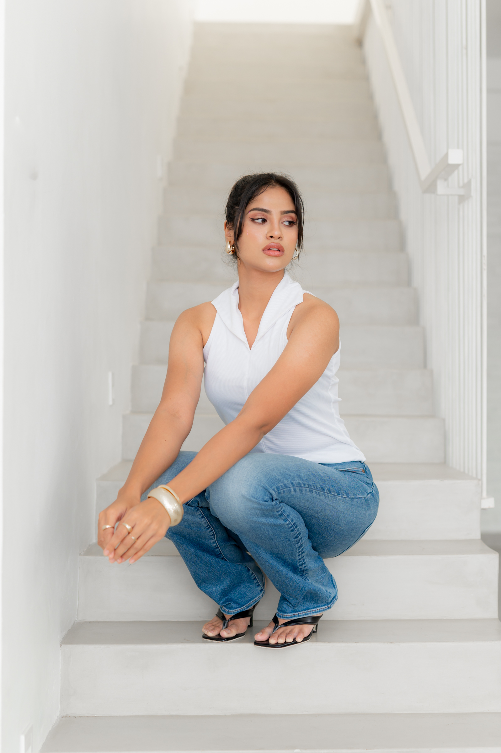 LIORA COLLARED TOP - WHITE - Image 11