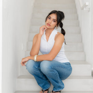 LIORA COLLARED TOP - WHITE