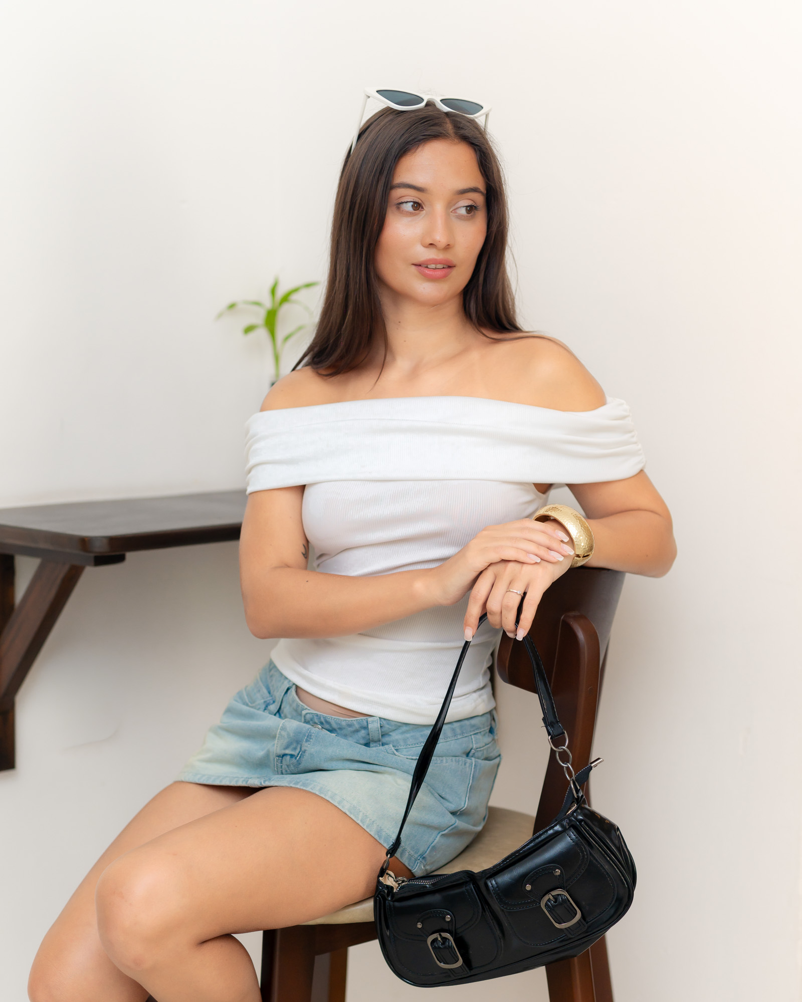 NOÉLINE BARE SHOULDER TOP - WHITE - Image 5